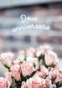 Doux anniversaire roses pastel et fleurs